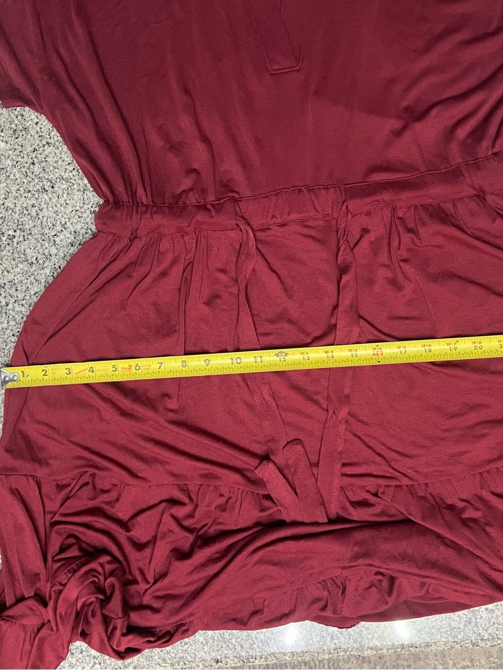 NWT Lane Bryant Plus Size 18/20 Burgundy Tiered MIDI Dress W/Tie Waist & Pockets - Picture 17 of 17